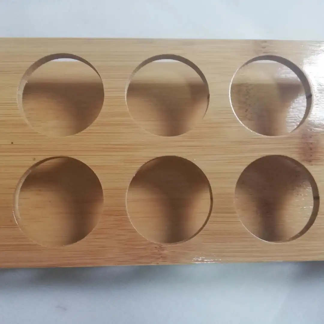 Bamboo High End Store Used Bar Serving Wisky Beer Glass Cup Holder Tray Customized Design