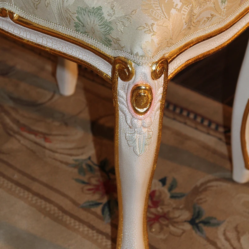 Роскошная деревянная мебель для спальни-позолоченный табурет ручной работы в стиле барокко