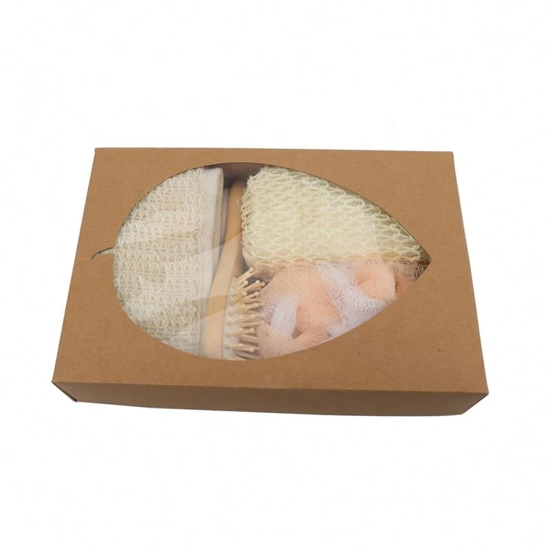 
Hot Sale Bathroom Accessory Sets ,Wooden Bath Shower Gift Set Include Scrubber Massage Comb For Women 
