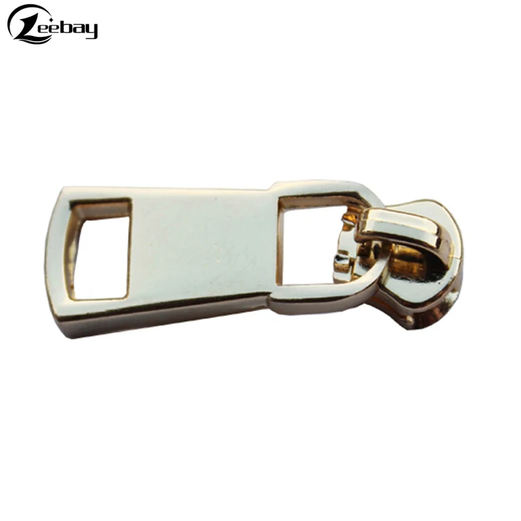 Metal hardware brand logo wallet zipper puller custom clothing zip slider puller