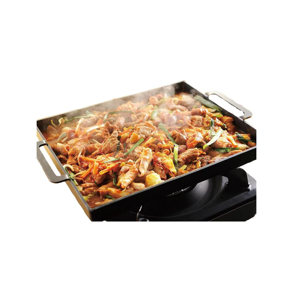 Good selling cookware set silicone baked paint iron square plate price