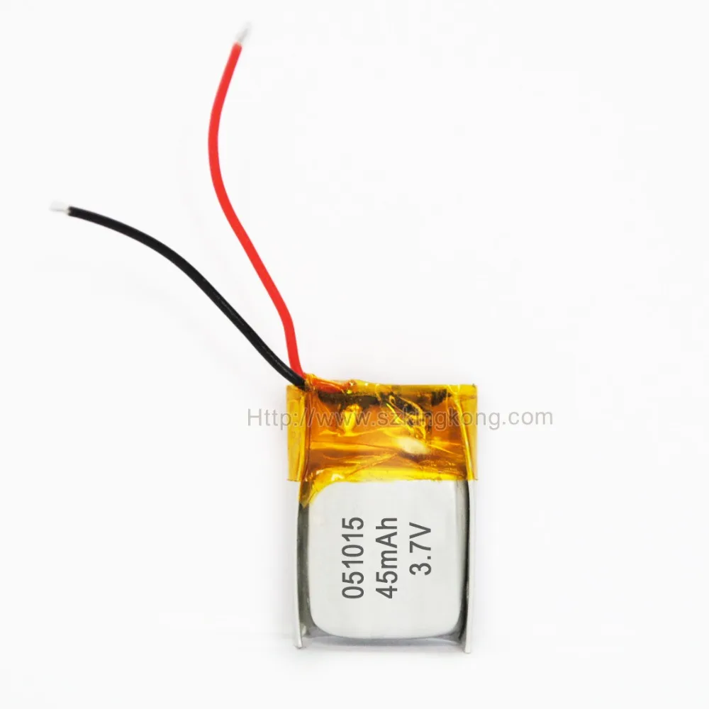 High quality 45mAh 3.7V rechargeable polymer lithium battery