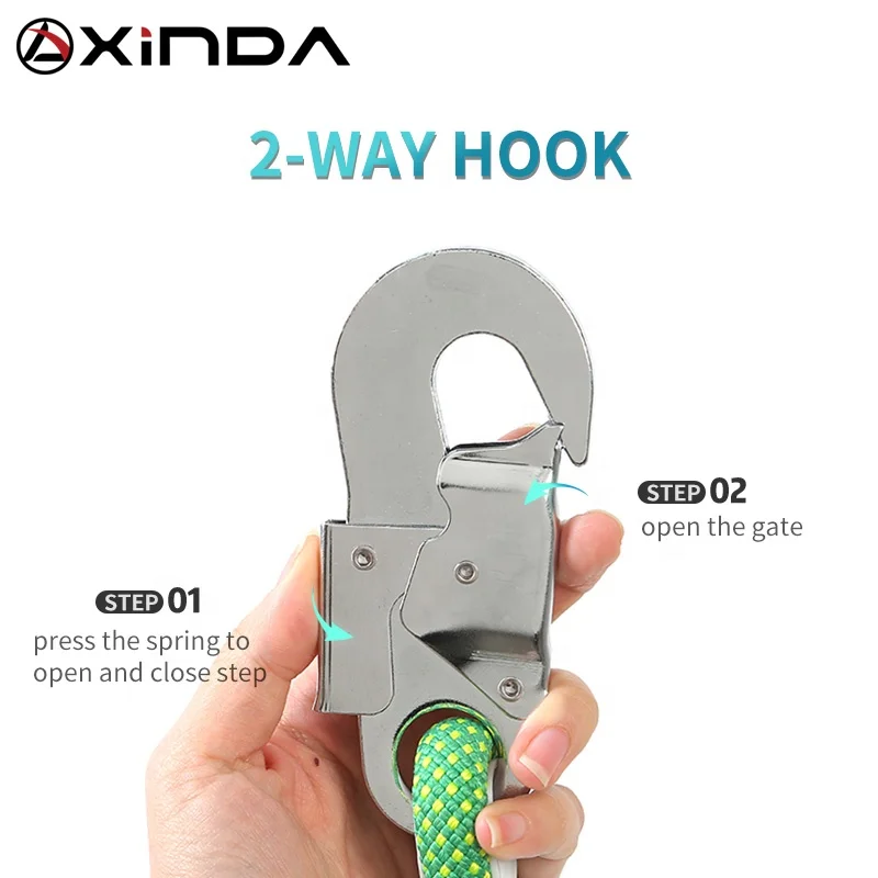 XINDA fall arrest energy absorber lanyard energy absorberwith hook for fall protection