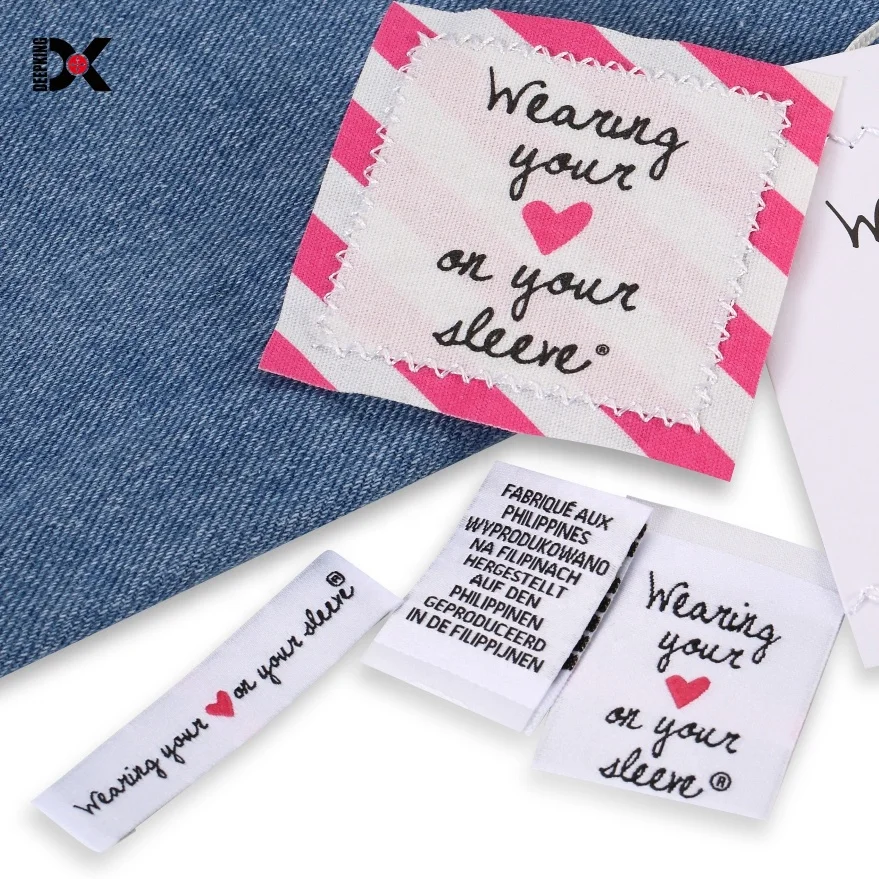 Атласная этикетка с инструкцией по стирке