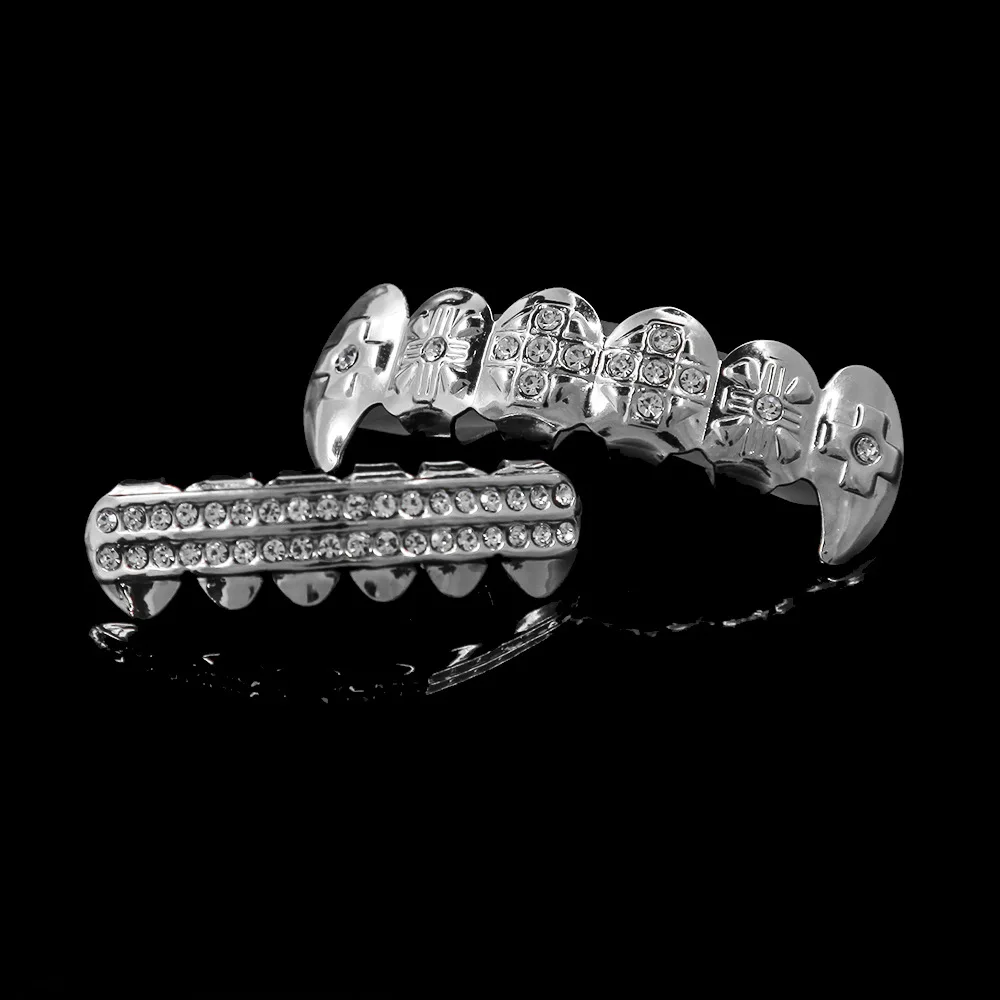 Queena Dental Grills Jewelry Hip Hop Teeth Grillz Inlay Rhinestone Teeth Grills