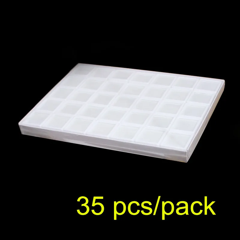 
Wholesale Small Acrylic loose diamond stone gem display box 3*3*1.6 cm 1 pack 35 pcs 