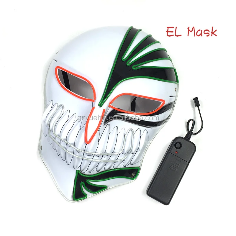 Anime Party Holiday Lights BLEACH Led Rope Tube Luminous Mask Neon EL Cold Light Vizards Kurosaki Ichigo Cosplay Accessory Mask
