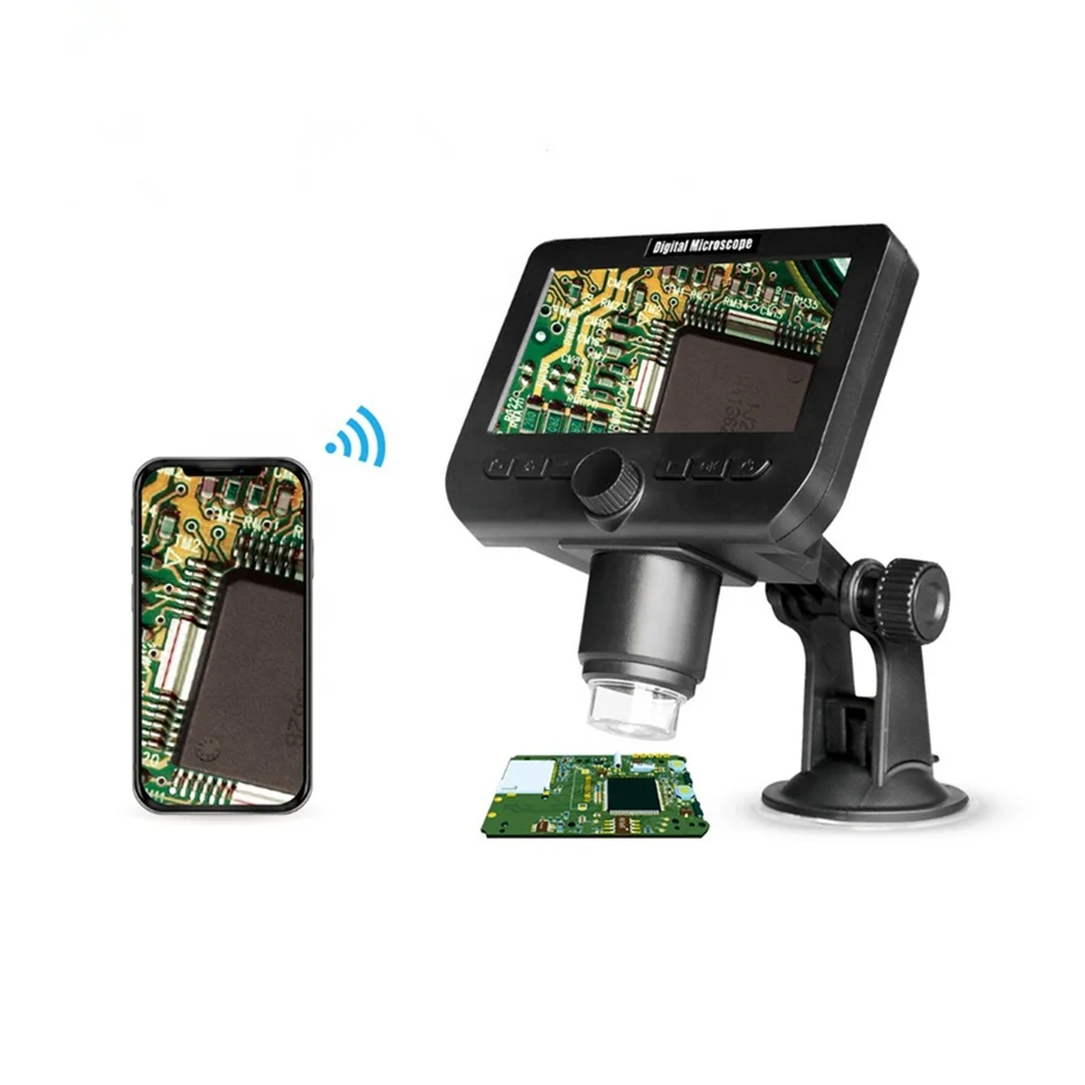 Wifi Digital Microscope 1000x Magnification Zoom USB Wireless Microscope with 4.3 inch LCD Display