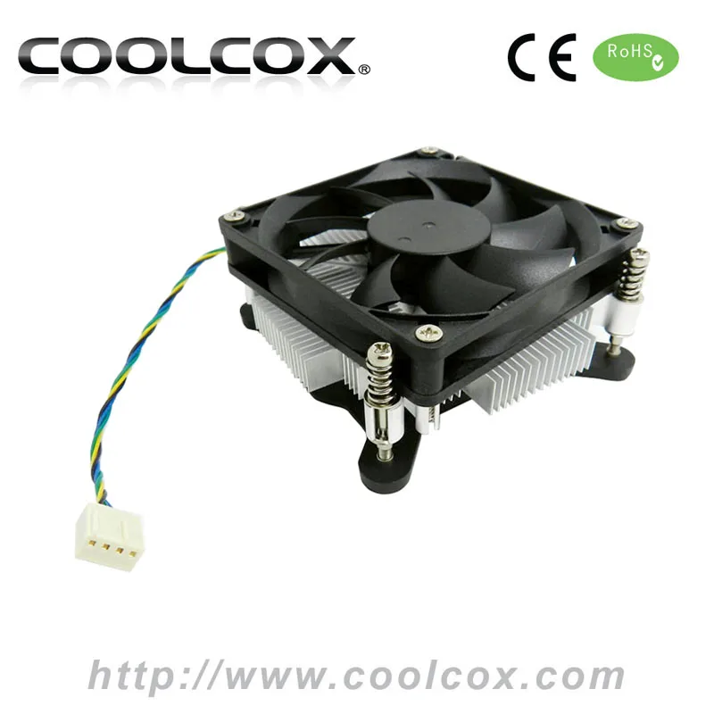 Coolcox CPU cooler fan for LGA 1150/1155/1156 ,ALUMINIUM HEATSINK92*92*13T,80*80*15mm Fan