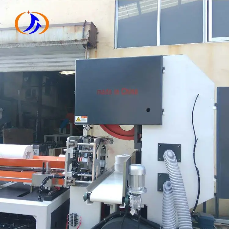 Automatic Toilet Towel Maxi Roll Bobbin Paper Band Saw Tissue Paper Cutting Machine