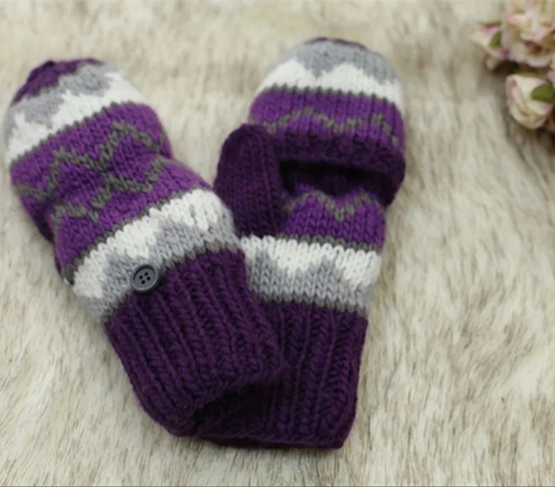 High quality Warm knitted Ladies Mittens