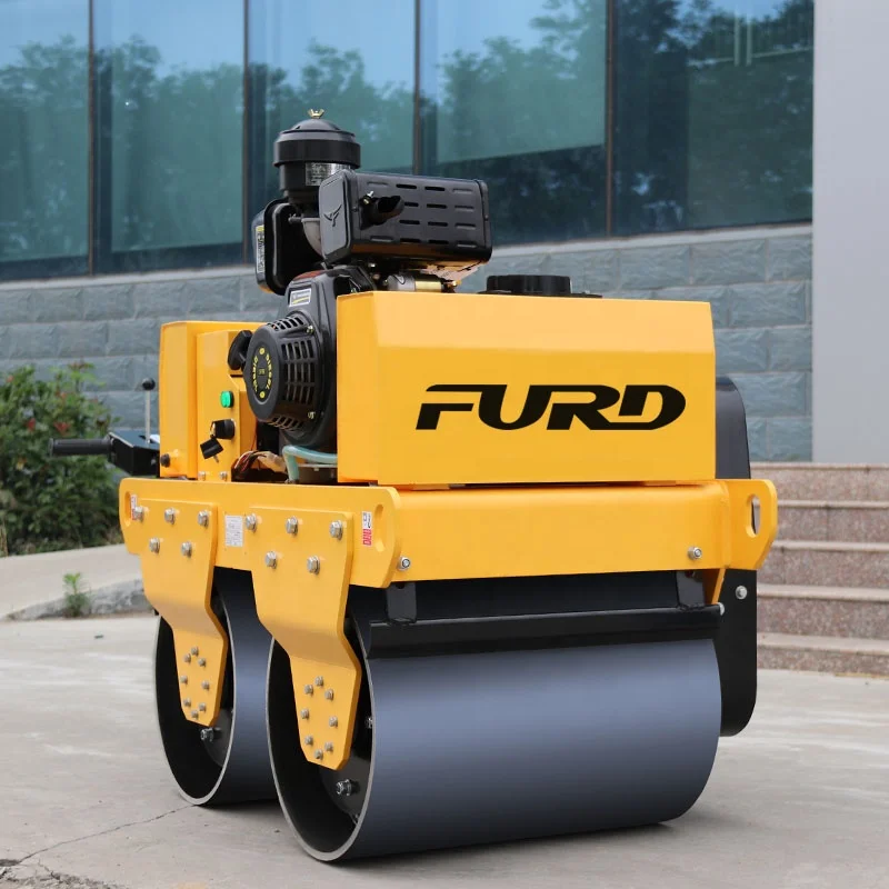
Walk behind Smooth Double Drum Compactor Vibratory Roller FYL-S600C 