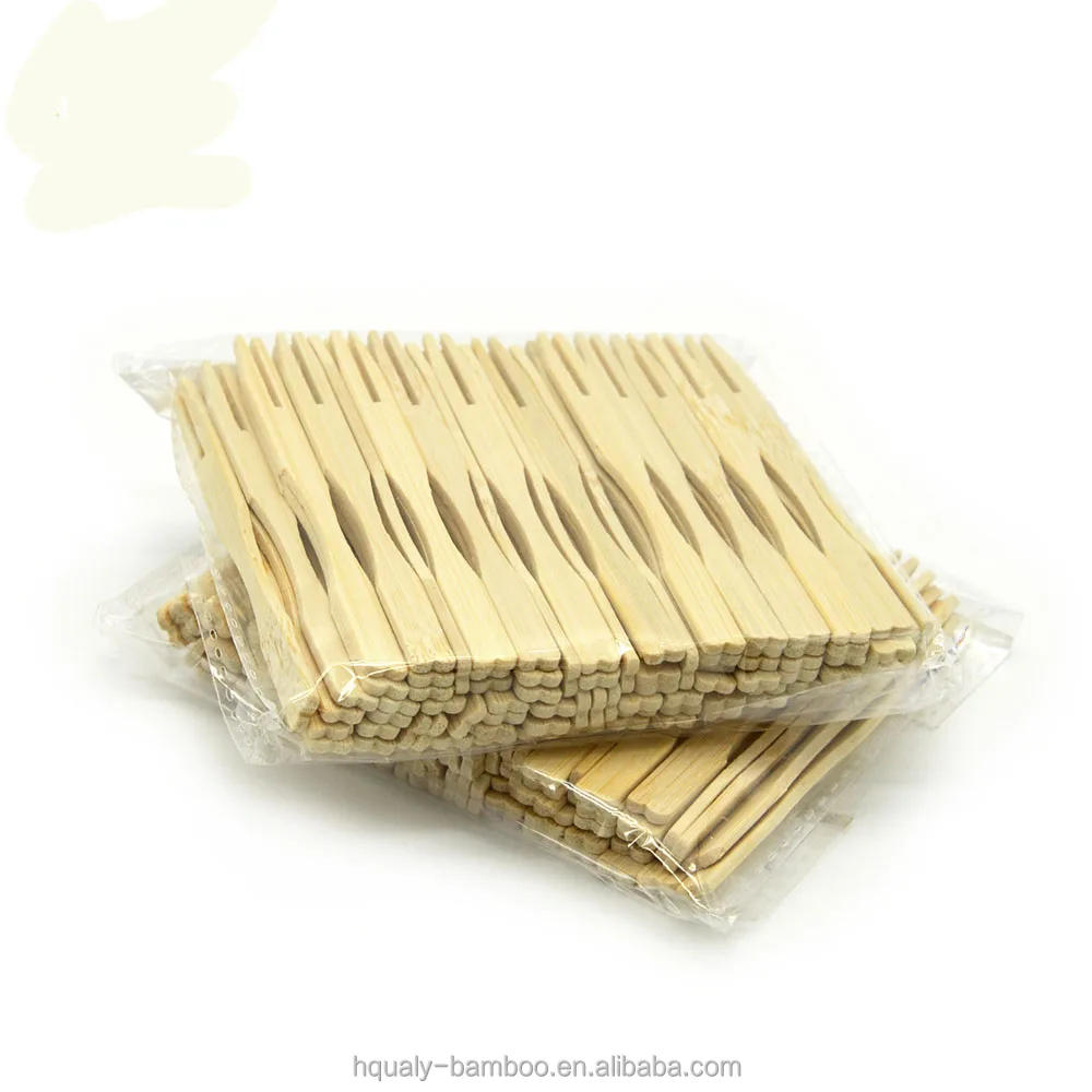 Disposable bamboo fruit fork bamboo pick 9cm
