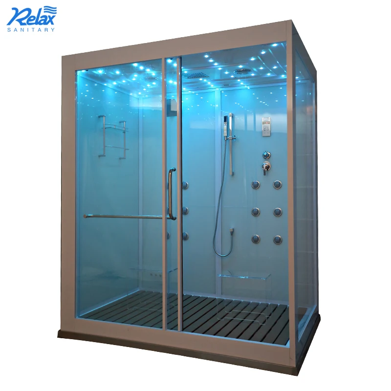 Walk in shower sliding door square shower room white luxury toilet shower enclosure