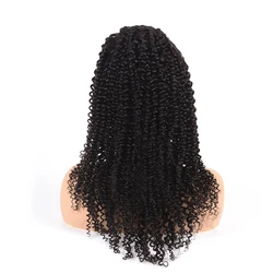 Factory Price Natural Color Kinky Curl Raw Human Hair 360 Lace Frontal Wig