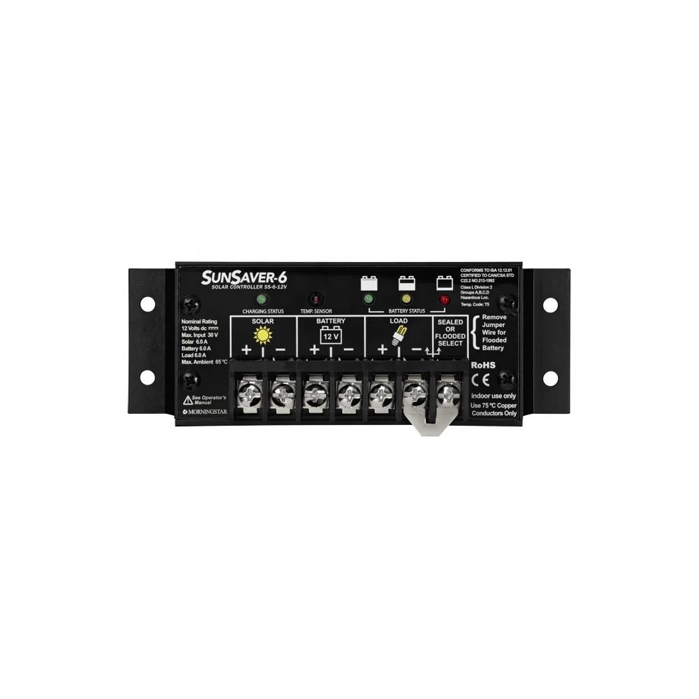 
MorningStar SunSaver SS-6-12 PMW Solar Charge Controller 6A 
