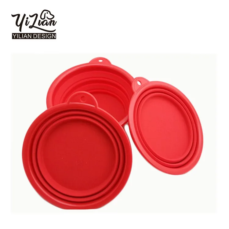 
Colourful folding carabiner silicone pet bowl for cat dog pet travelling collapsible pet cup 