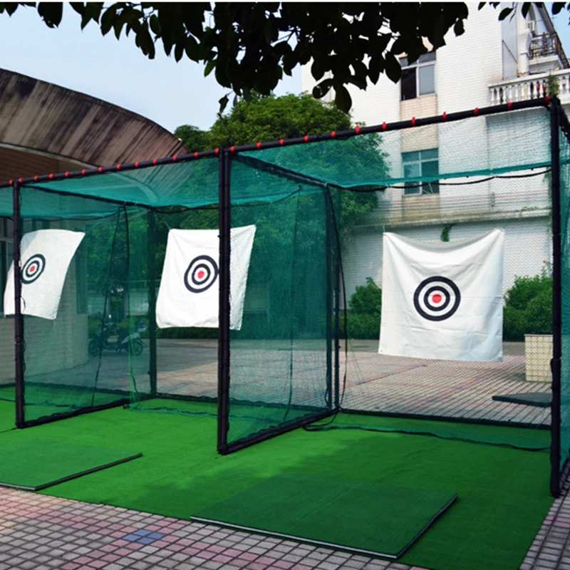 
Strong steel frame golf driving and hitting range net with mat 