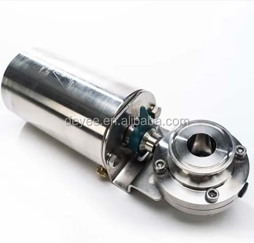 19MM Stainless Steel SS304/SS316L Pneumatic Actuator Triclamped Butterfly Valves