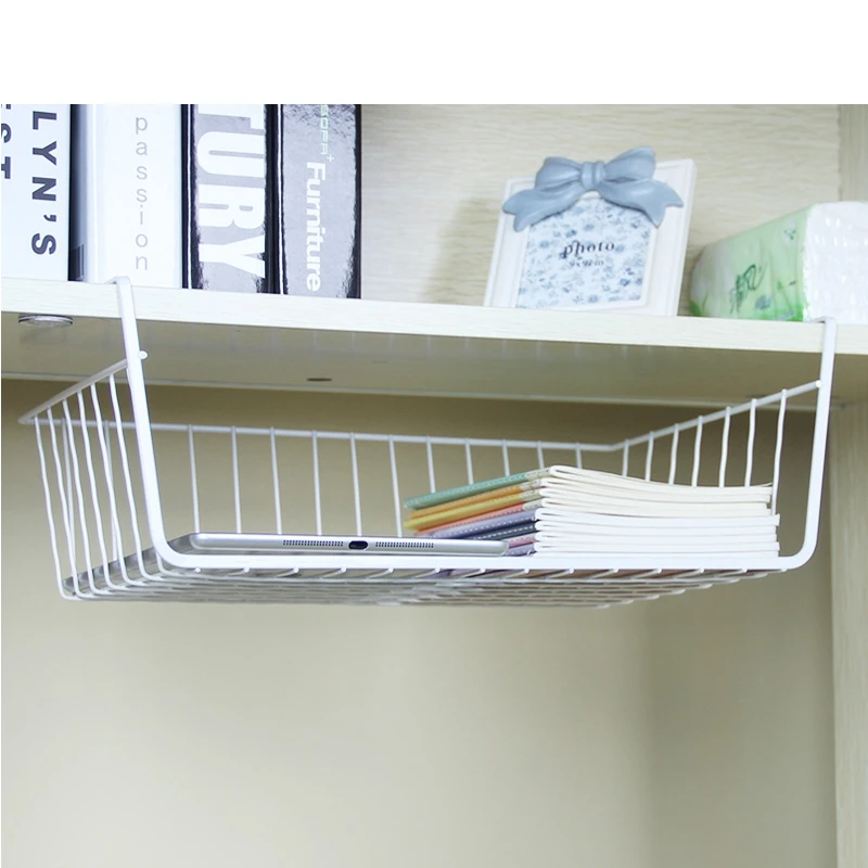 College dormitory hanging storage baskets slim storage basket kitchen storage shelves layered partition under the basket