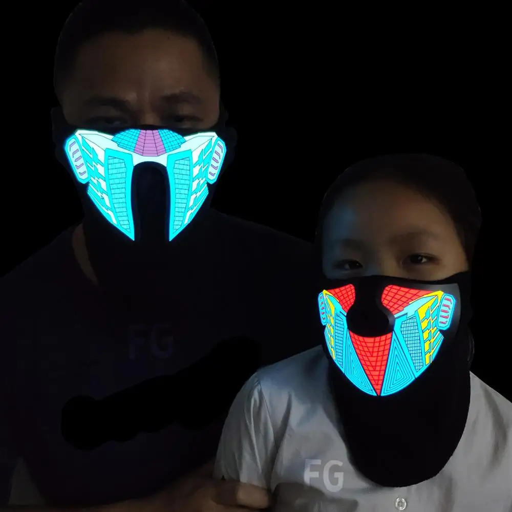 new arrival led  halloween mask led sound activated party mask whosale el party mask