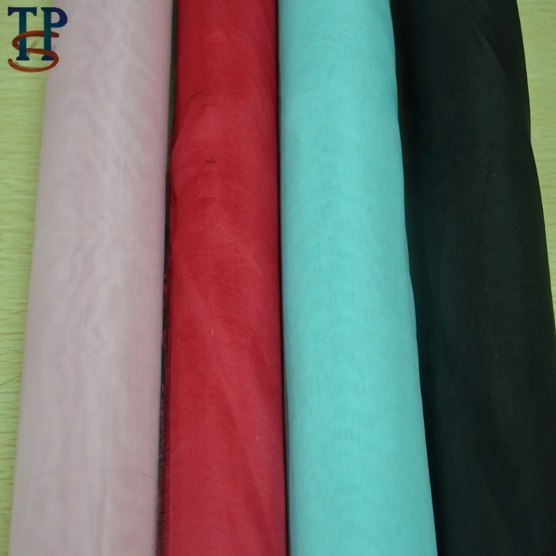 
solid plain dyed 100% pure silk organza voile gauze fabric 