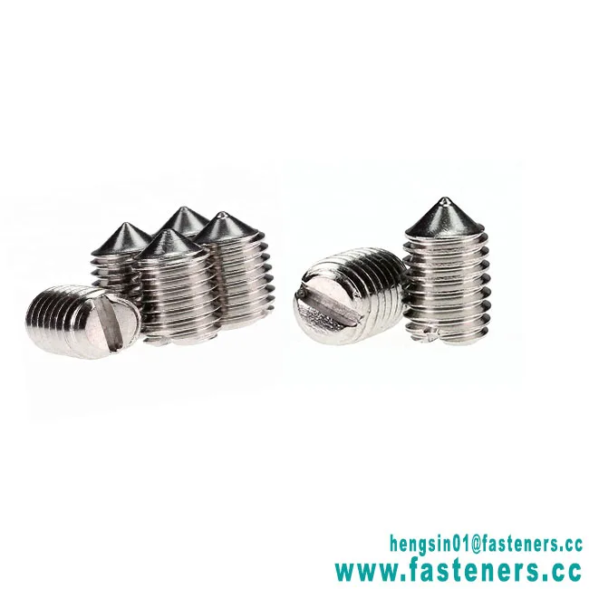 Factory Low Price Stainless Steel Slotted Set Screw With Cone Point DIN553