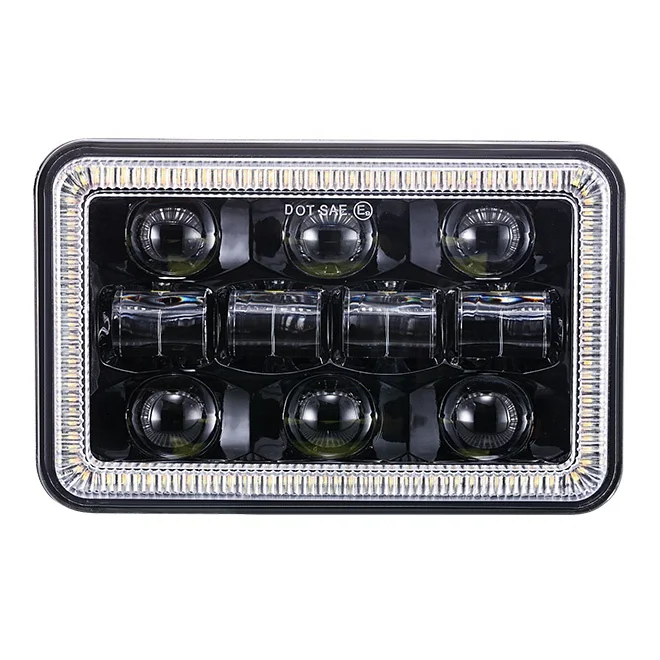 60w 4x6 inch LED Headlights Rectangular Headlight H4651 H4652 with DRL/Turn signal Replacement light for Kenworth T800 W900 T600
