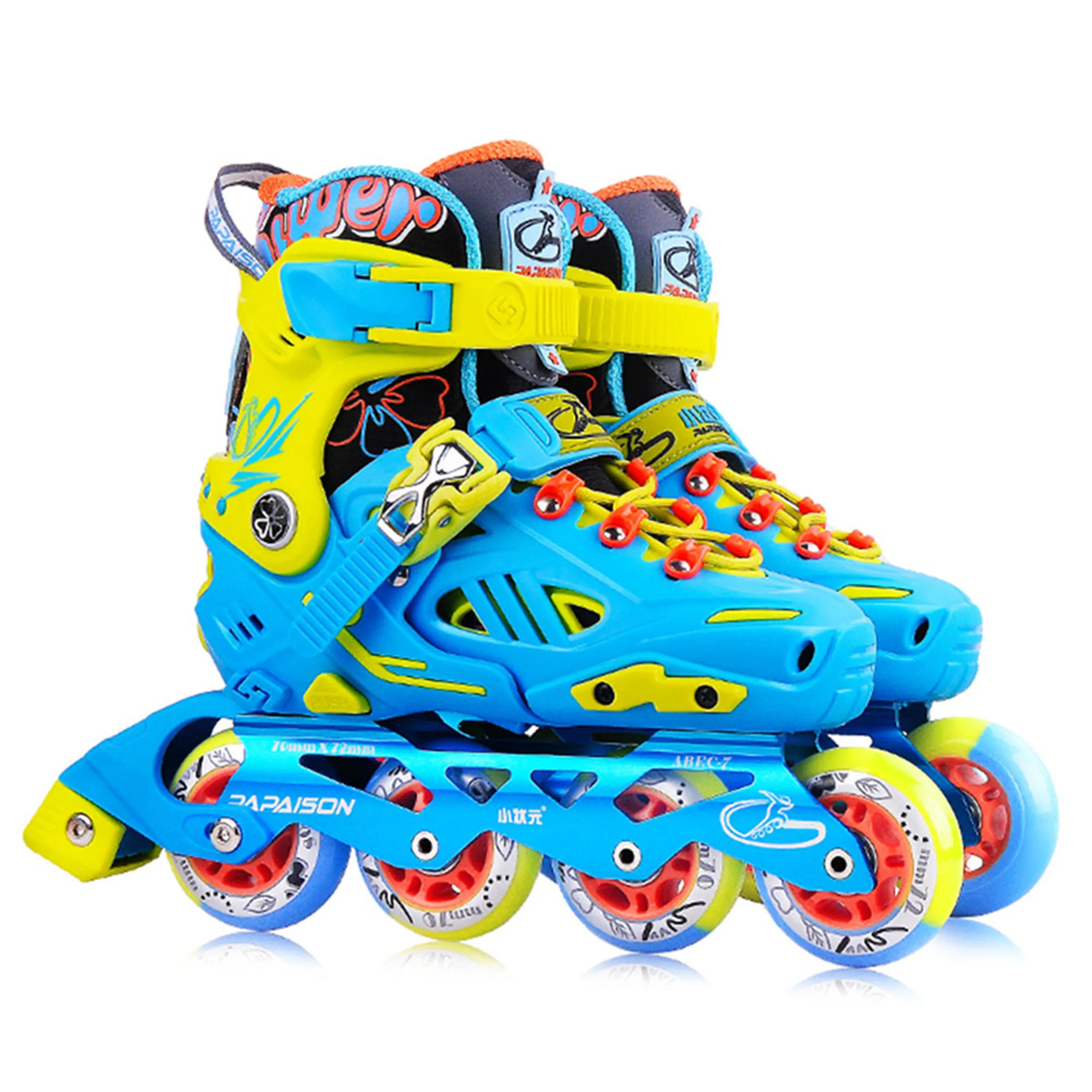 Customize adult teenager and junior aluminum frame flashing wheels inline skates