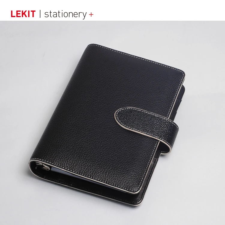 customizable a5 leather refillable notebook a5 pu leather notebook with dividers