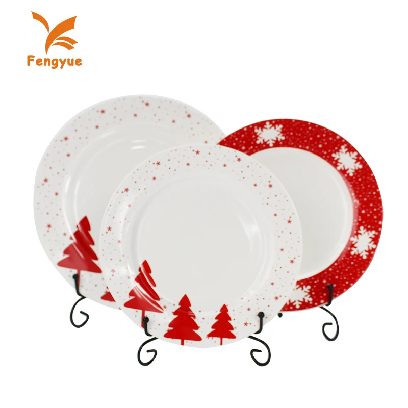 Рождественское изделие, столовая посуда, домашний набор посуды, тарелки, фарфор с красным снегом