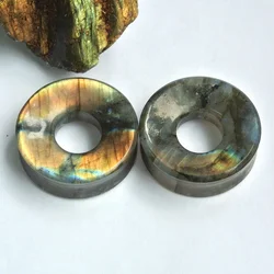 Labradorite Stone Ear Plugs Tunnels Wholesale Gemstones 38mm 1.5 flare 13mm thickness 15mm hole