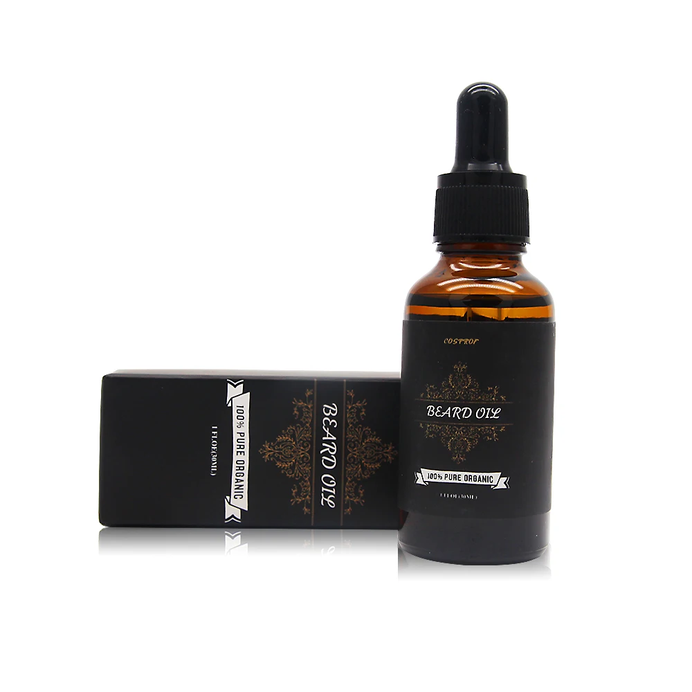 Private Label  Organic 100% Natural Glass Bottle Fragrance Scented Argan Beard Oil For Men