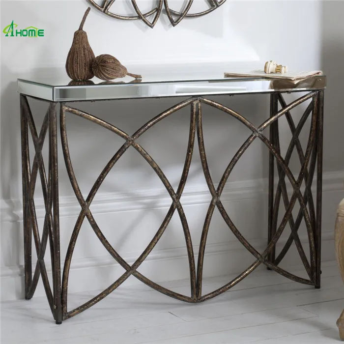 
metal iron leg vanity luxury console table 