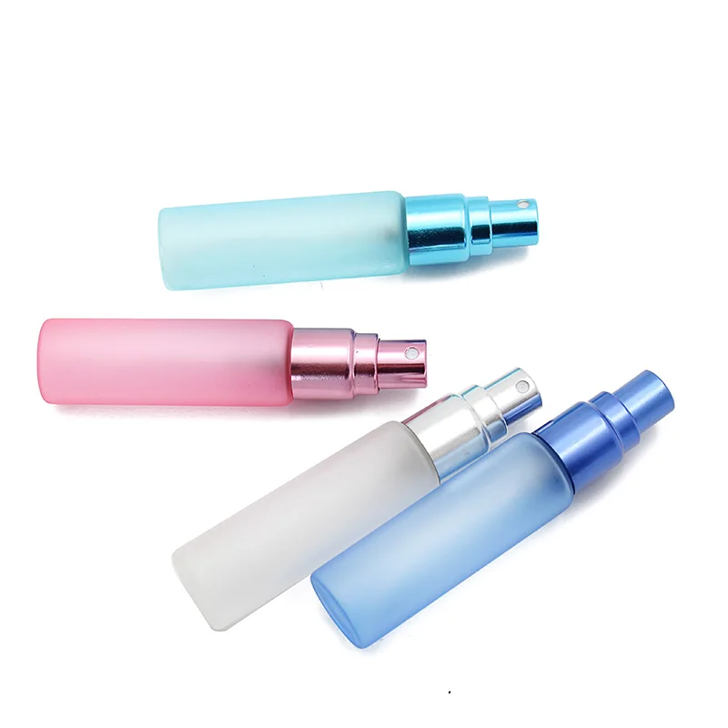 10ml empty  Frosted Glass Perfume Bottle with Aluminum Pump Sprayer and Cap