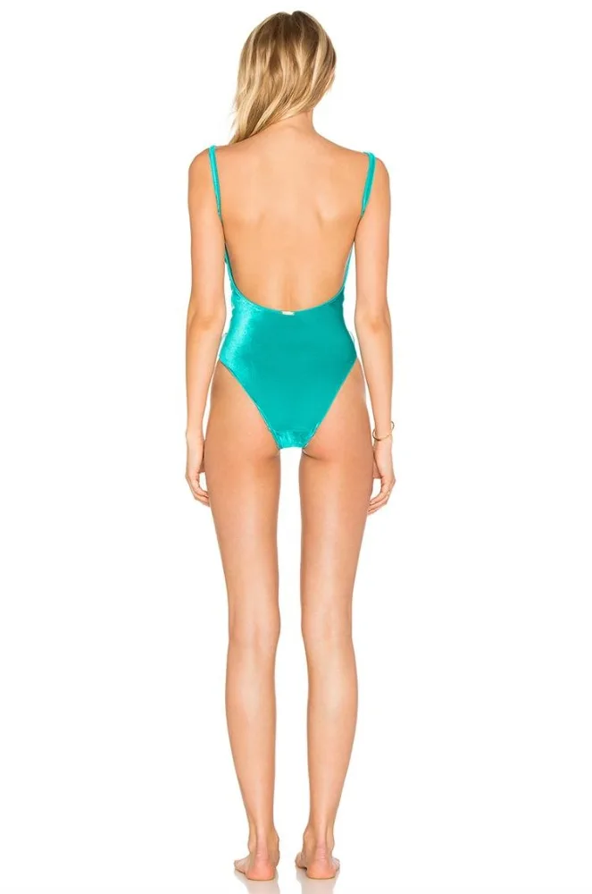 Custom Ladies retro thong beachwear swimwear brazil high cut one piece bikini