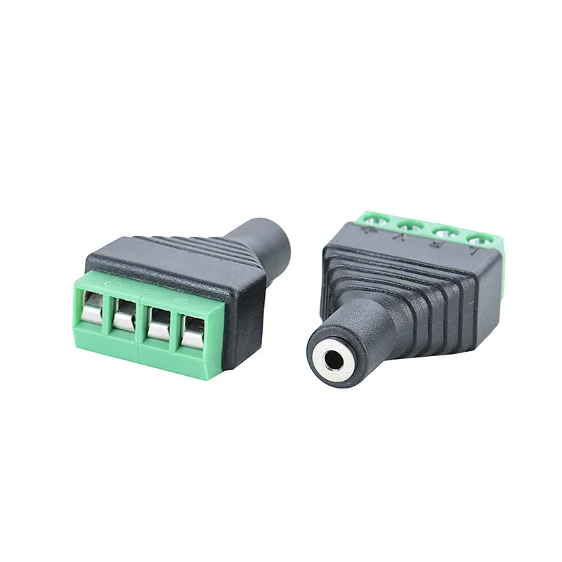 Power plug DC 2.1x5.5 mm cable mount  screw contacts 2,1 x 5,5 mm Adapter Plug Screw Connector