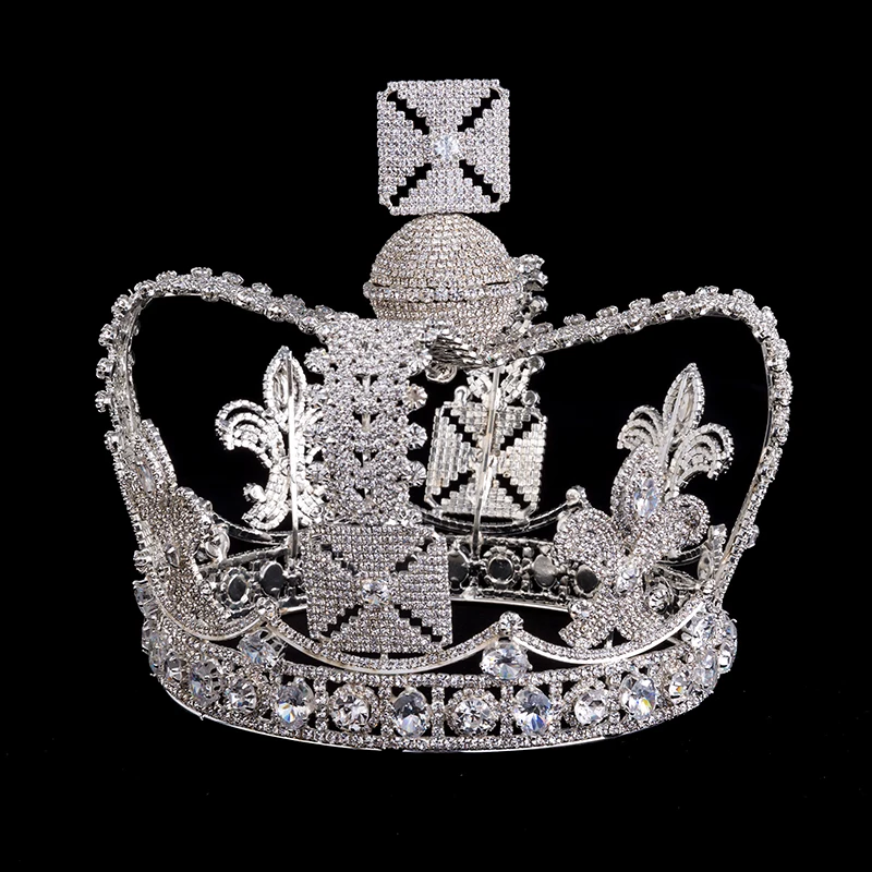 Echsio Luxury Diadem Queen Crown Bridal Wedding Wholesale Tiara Crystal Crown For Women Noble Lady Gift BC4590