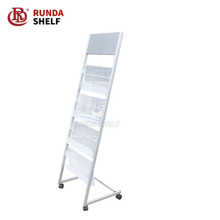 RD-B6 store newspaper metal retail shelf free rotating stand comic book display rack
