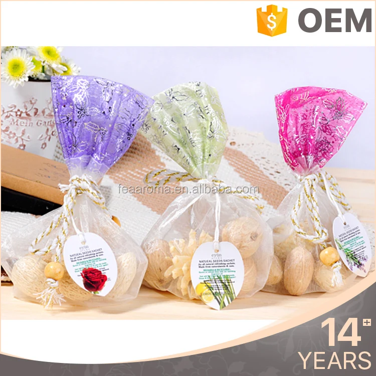 
Home Designs Long-Lasting Fresh Air Product Mango Wood Clothes Scent Sachet Bag, Lavender Perfume Sachet 