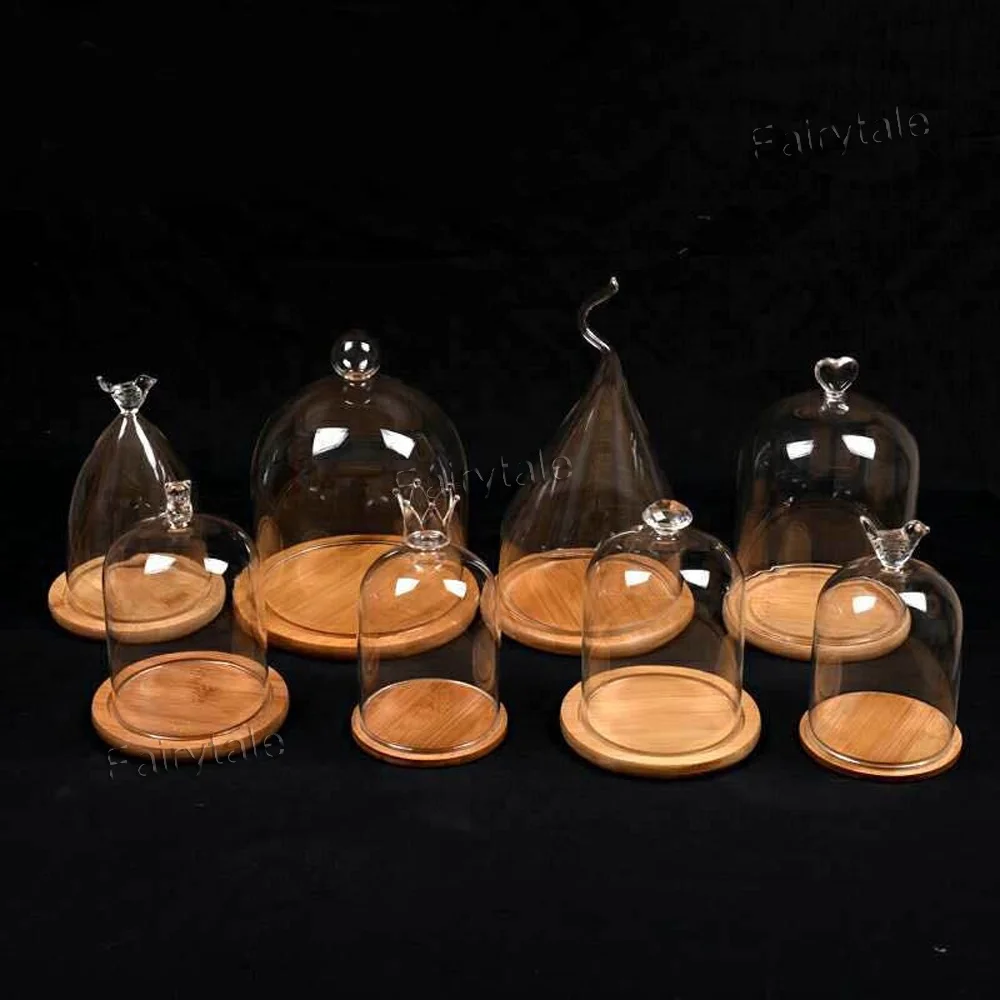 
Creative Glass Cover Everlasting Flower Dome Display Glass Cheese Dome 