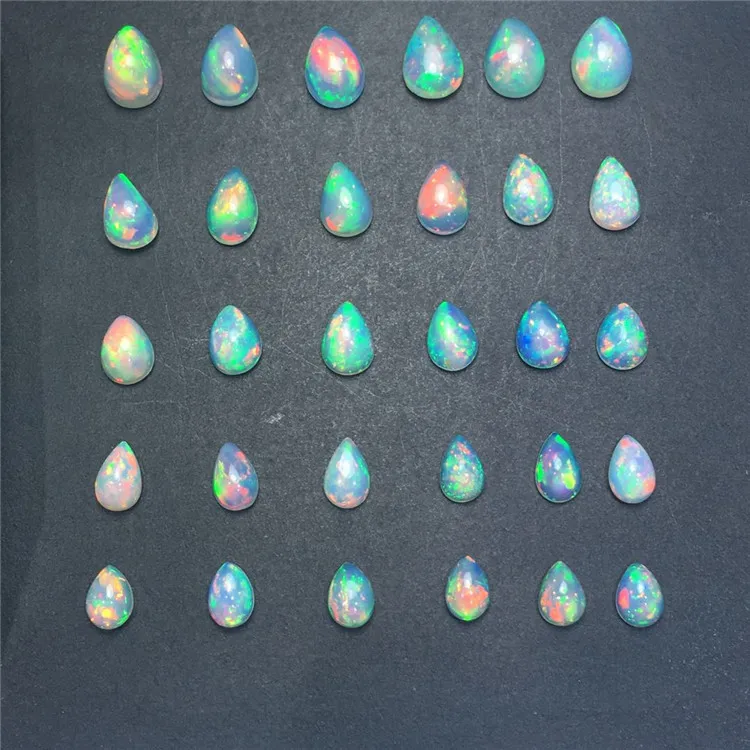 Натуральный Овальный подвеска-кольцо в форме капли цветной опал