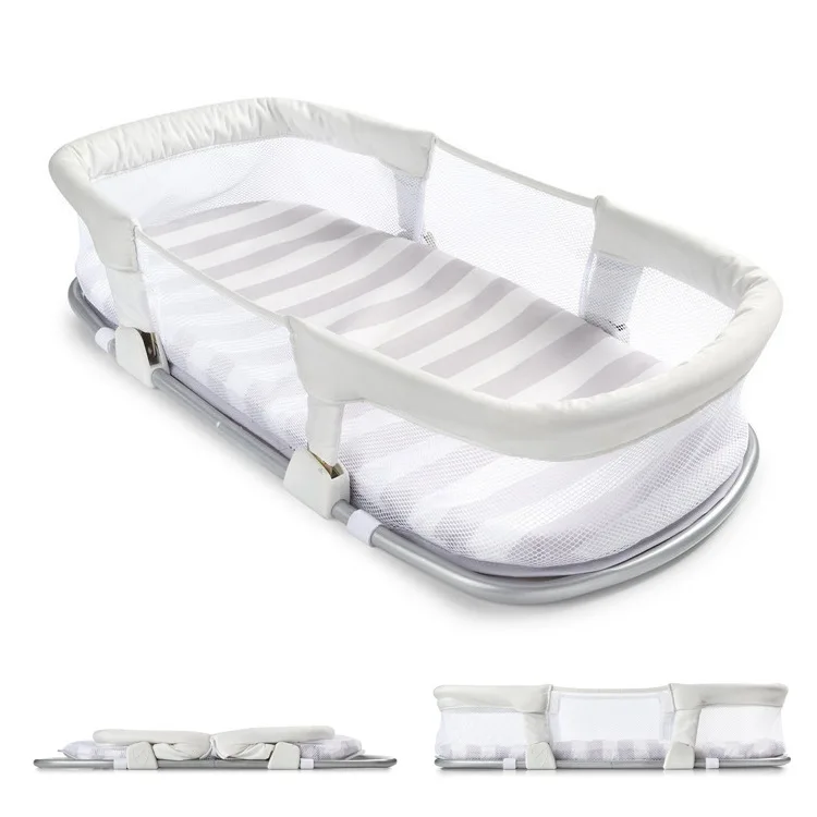 Wholesale metal frame multifunction foldable baby bed crib