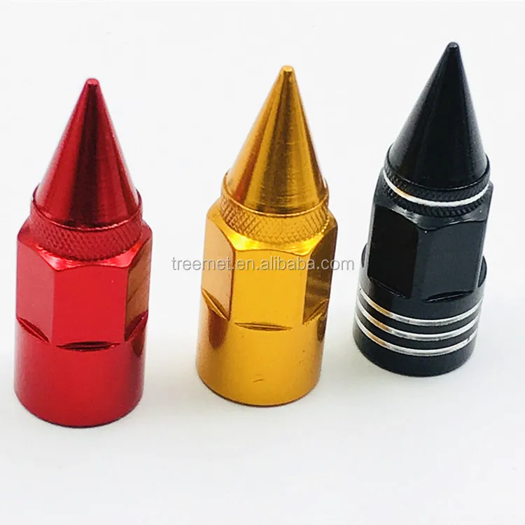Tire Air Valve Stem Caps Silver Spiked Aluminum Car Truck Bike Wheel Rims