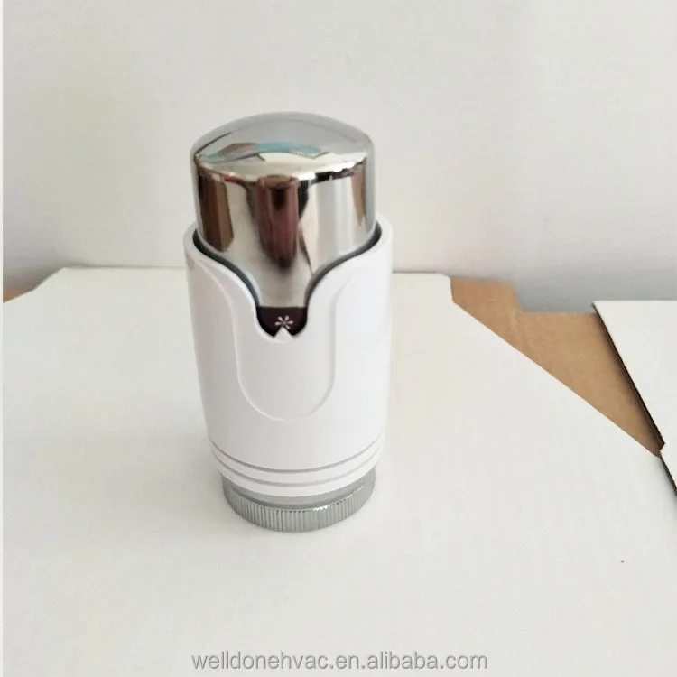 White head Thermostatic Straight Towel Radiator Valves 15mm Central Heating