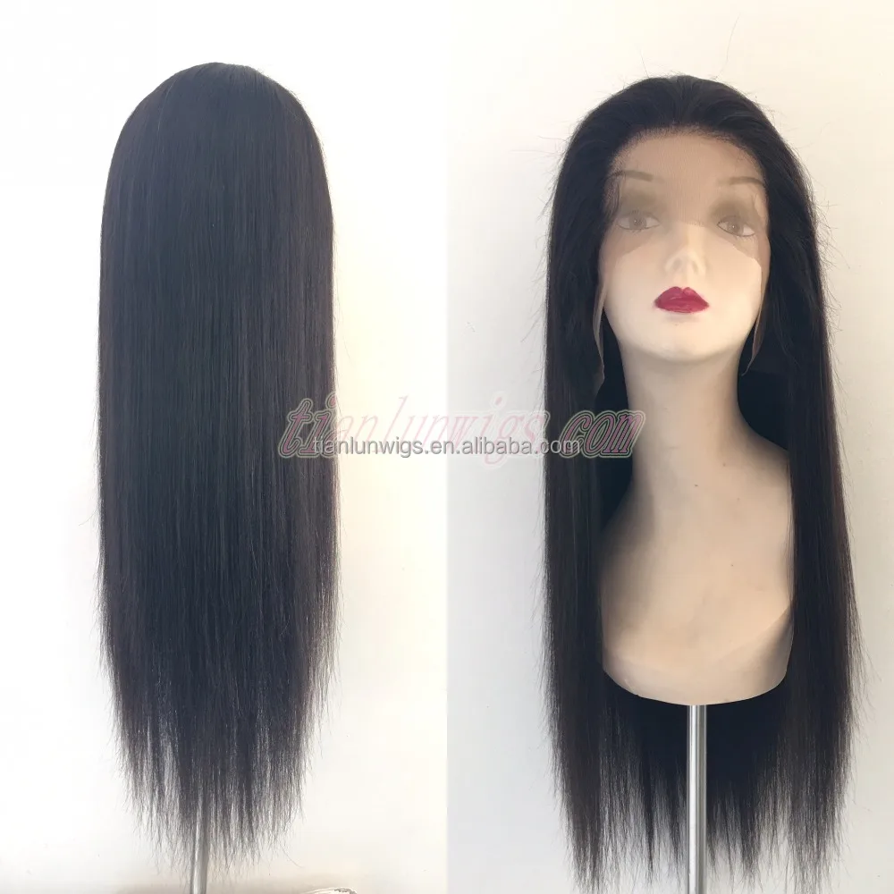 Wholesale high density 180 natural popular brazilian human hair wig glueless swiss lace full lace wig wish shopping online