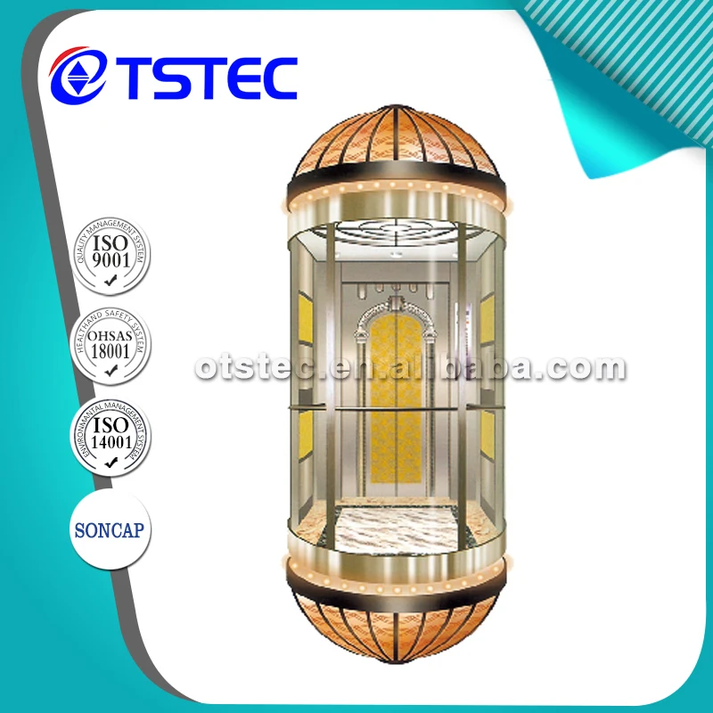Высокая скорость открытый экскурсии лифт лифт стекло кабины