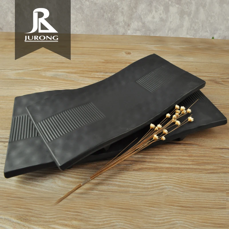 Plastic melamine charger black dubai serving trays for sale