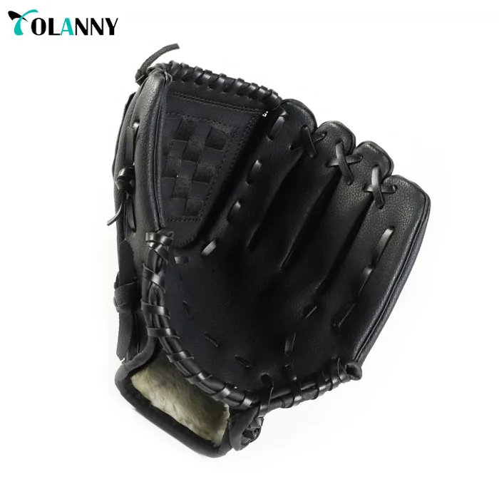 
2018 new arrival wholesale good quality outdoor sport training black custom baseball gloves 