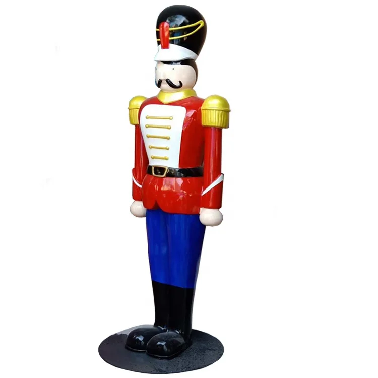 2024 Large Christmas Outdoor Penguin Toy Soldier Decoration Hot Selling Life-Size Nutcracker Made of Fiberglass Design Painting